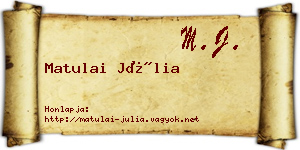 Matulai Júlia névjegykártya